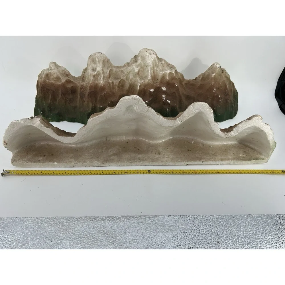 Vintage Molded Styrofoam Mountain Range Backdrop Set Of 2